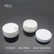 Cylinder White Empty Makeup Packaging Recycled Plastic Cosmetic Jars